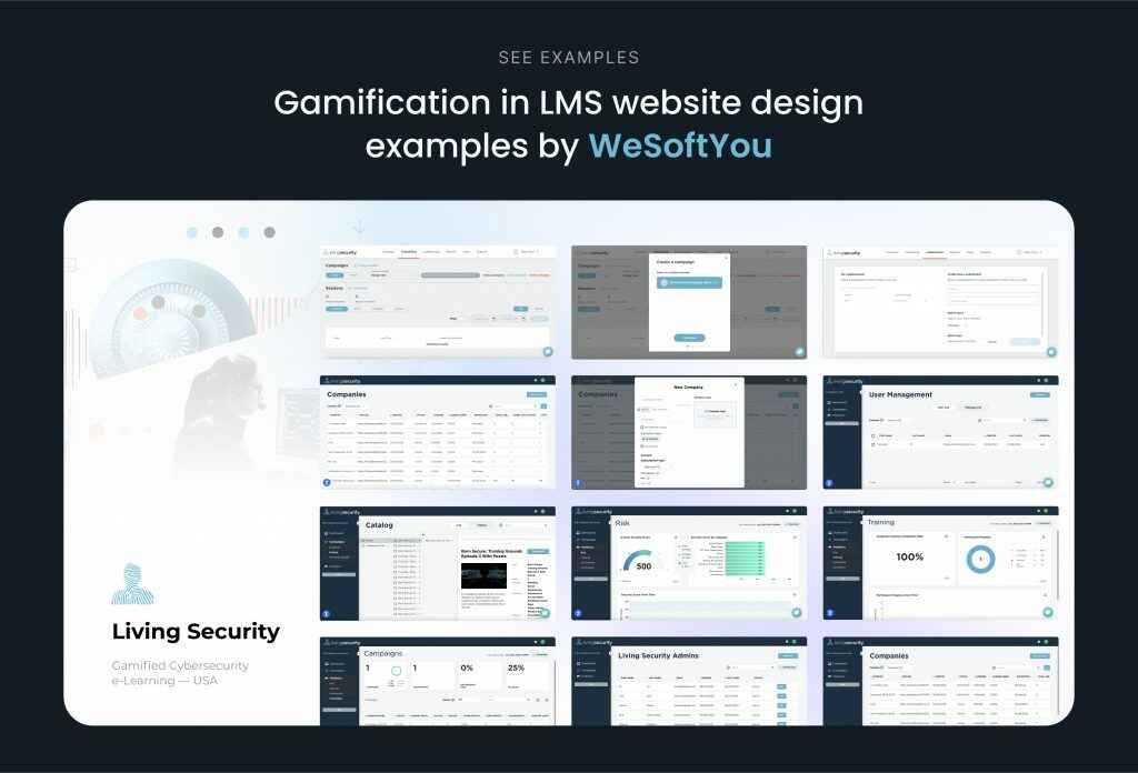 Gamification in lms website design examples by Wesoftyou