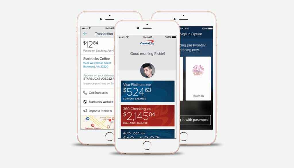 Alt: Capital One Mobile Banking App features
