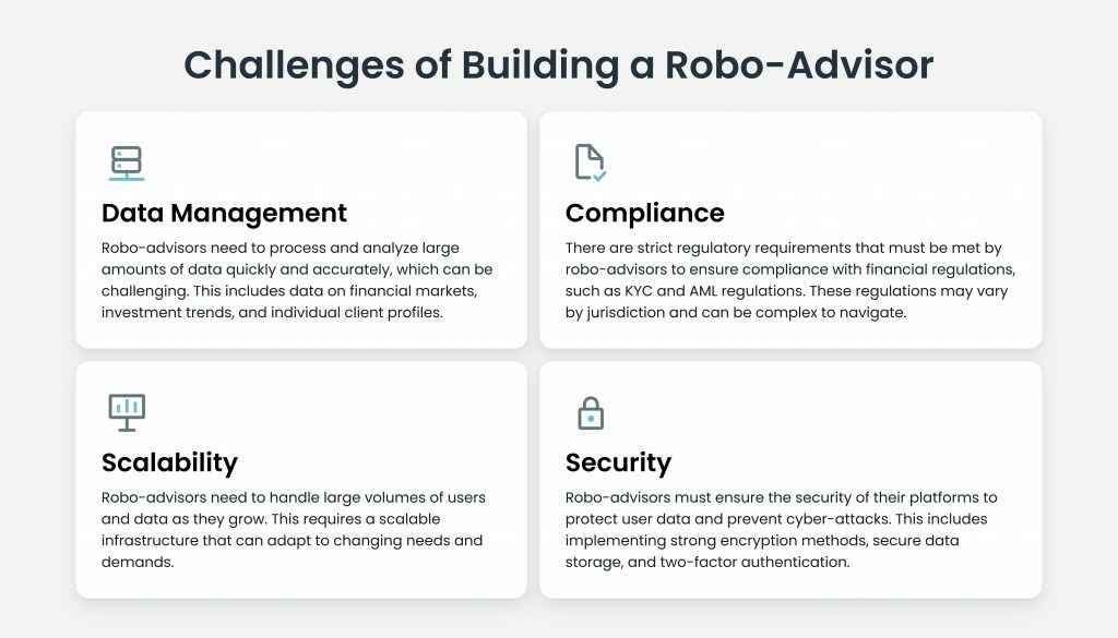 Creating a robo advisor necessitates security, compliance and data management