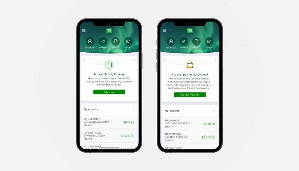 TD Bank App features
