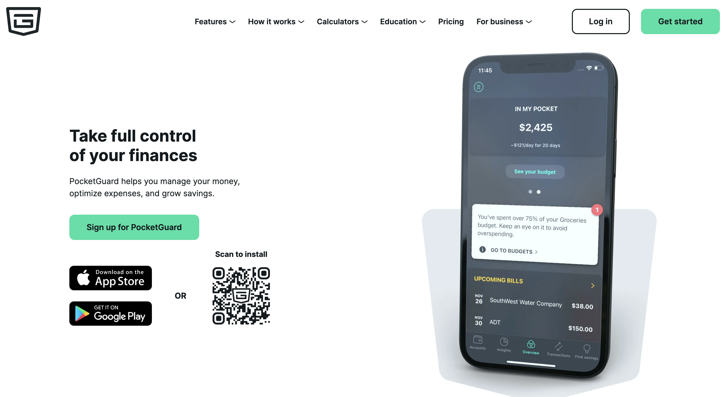 pocketguard as a fintech app