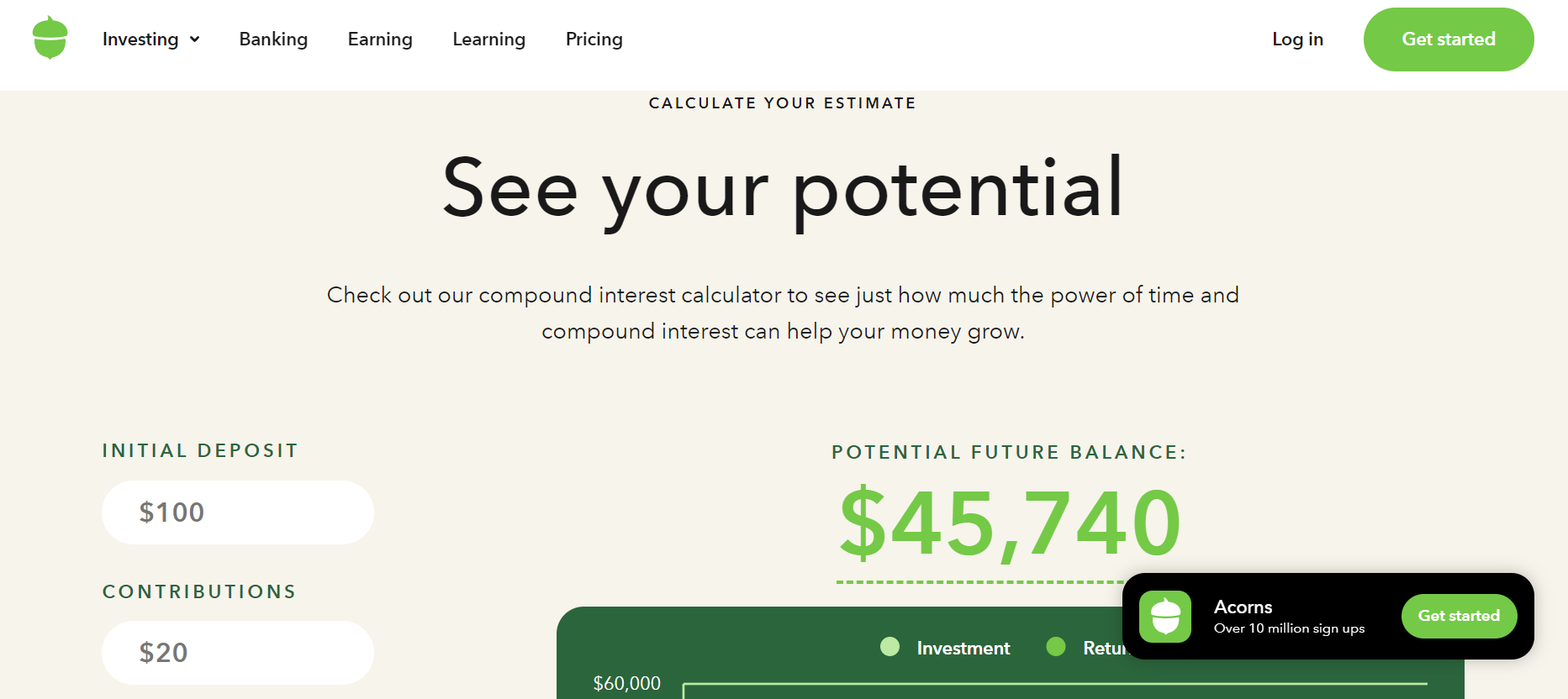 As an app, Acorns leverages personal finance management