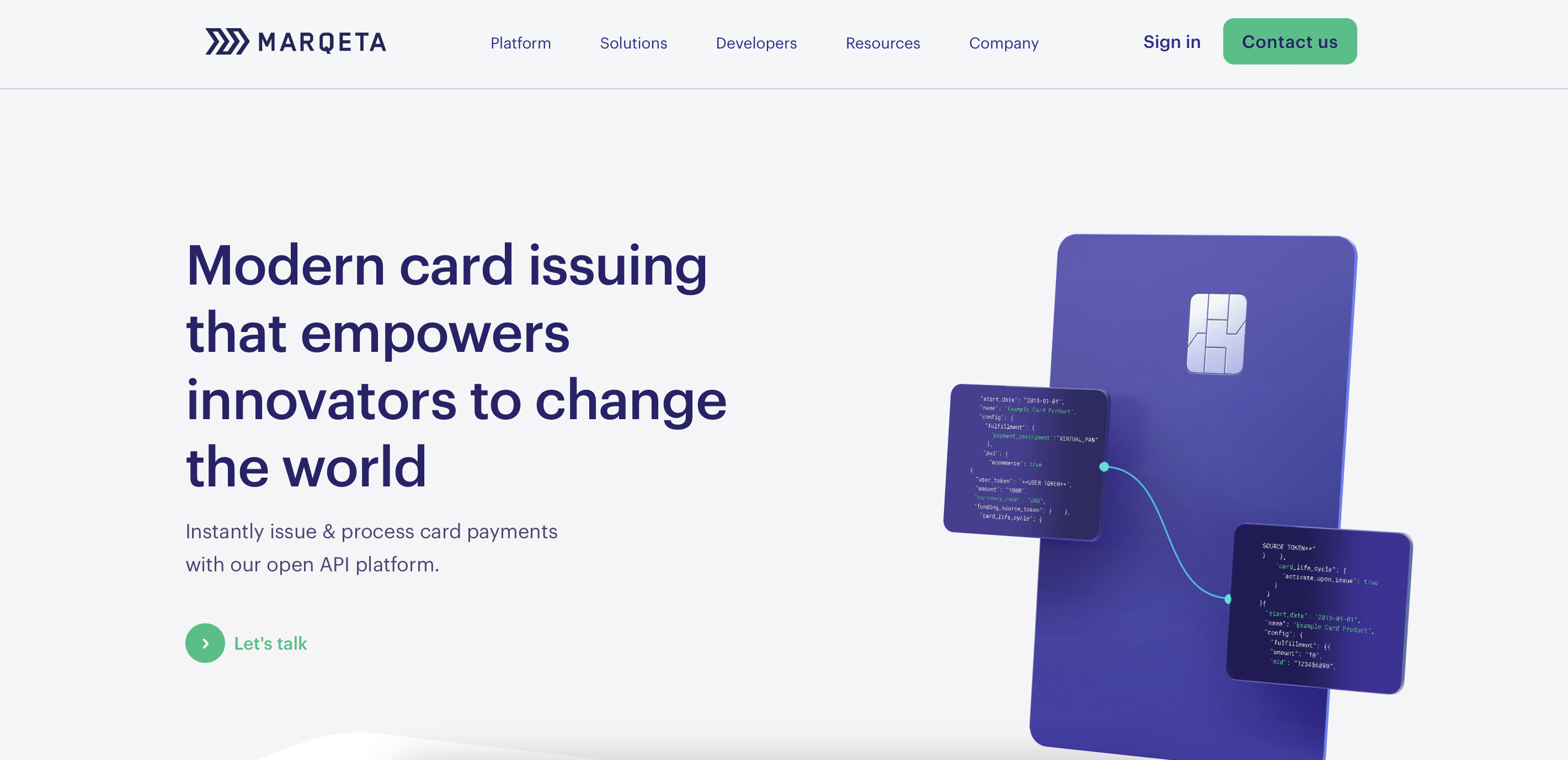 Marqeta, a BaaS provider that specializes in card issuance and payments.